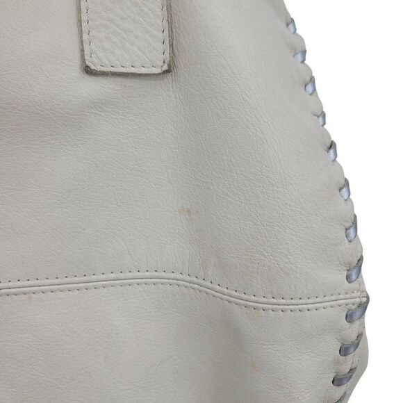 Laura Di Maggio Leather Convertible Tote Crossbody Off White Bone XL Tassel - Picture 14 of 17